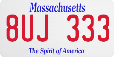 MA license plate 8UJ333