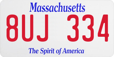 MA license plate 8UJ334