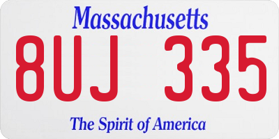 MA license plate 8UJ335