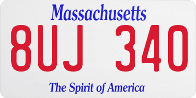 MA license plate 8UJ340