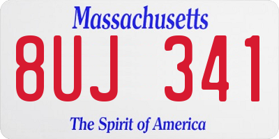 MA license plate 8UJ341