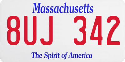 MA license plate 8UJ342
