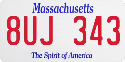 MA license plate 8UJ343