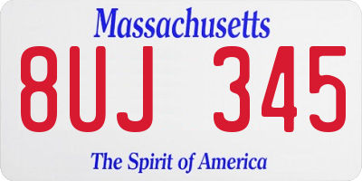 MA license plate 8UJ345
