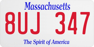 MA license plate 8UJ347