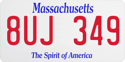 MA license plate 8UJ349
