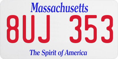 MA license plate 8UJ353