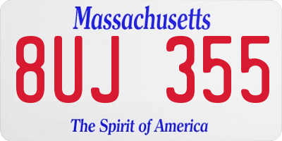 MA license plate 8UJ355
