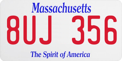 MA license plate 8UJ356