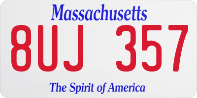 MA license plate 8UJ357