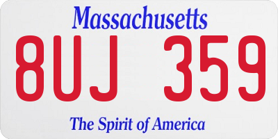 MA license plate 8UJ359