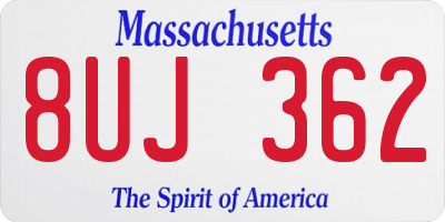 MA license plate 8UJ362