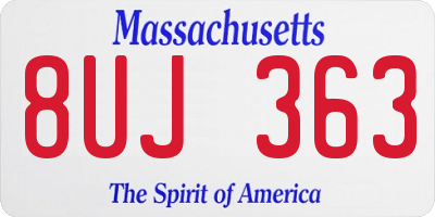 MA license plate 8UJ363