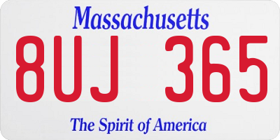 MA license plate 8UJ365