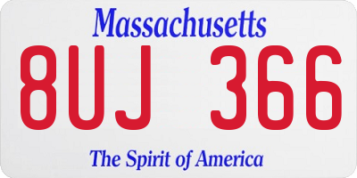 MA license plate 8UJ366