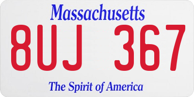 MA license plate 8UJ367