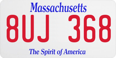 MA license plate 8UJ368
