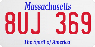 MA license plate 8UJ369