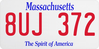 MA license plate 8UJ372