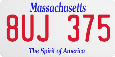 MA license plate 8UJ375
