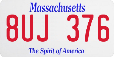 MA license plate 8UJ376