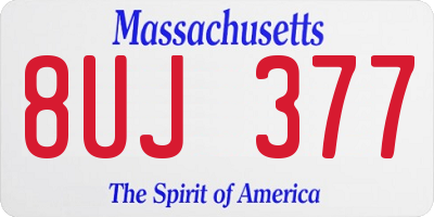 MA license plate 8UJ377