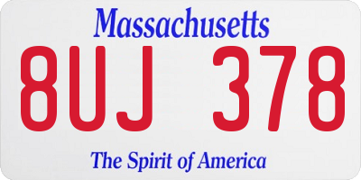 MA license plate 8UJ378