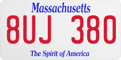 MA license plate 8UJ380