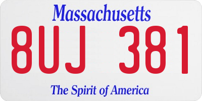 MA license plate 8UJ381