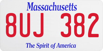 MA license plate 8UJ382