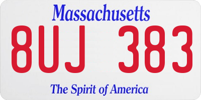MA license plate 8UJ383