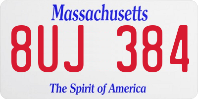 MA license plate 8UJ384