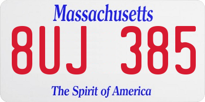 MA license plate 8UJ385