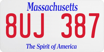 MA license plate 8UJ387