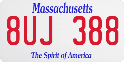 MA license plate 8UJ388