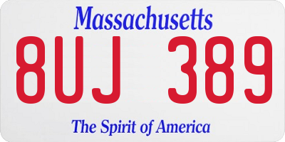 MA license plate 8UJ389