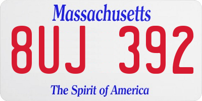 MA license plate 8UJ392
