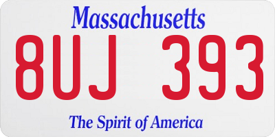 MA license plate 8UJ393