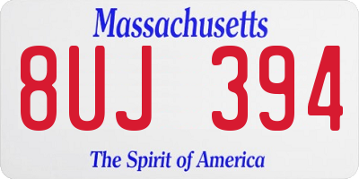 MA license plate 8UJ394
