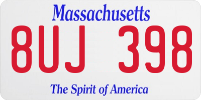 MA license plate 8UJ398