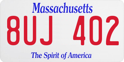 MA license plate 8UJ402