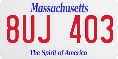 MA license plate 8UJ403