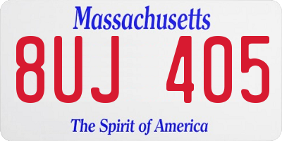 MA license plate 8UJ405
