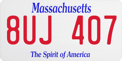 MA license plate 8UJ407