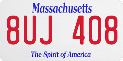MA license plate 8UJ408