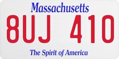 MA license plate 8UJ410