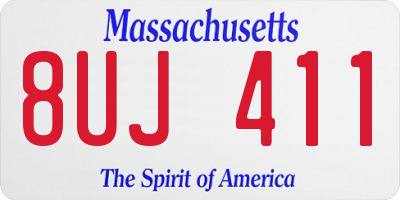 MA license plate 8UJ411
