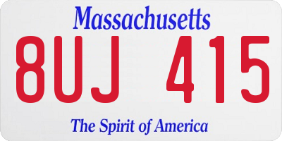 MA license plate 8UJ415