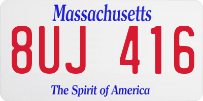 MA license plate 8UJ416