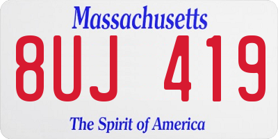 MA license plate 8UJ419